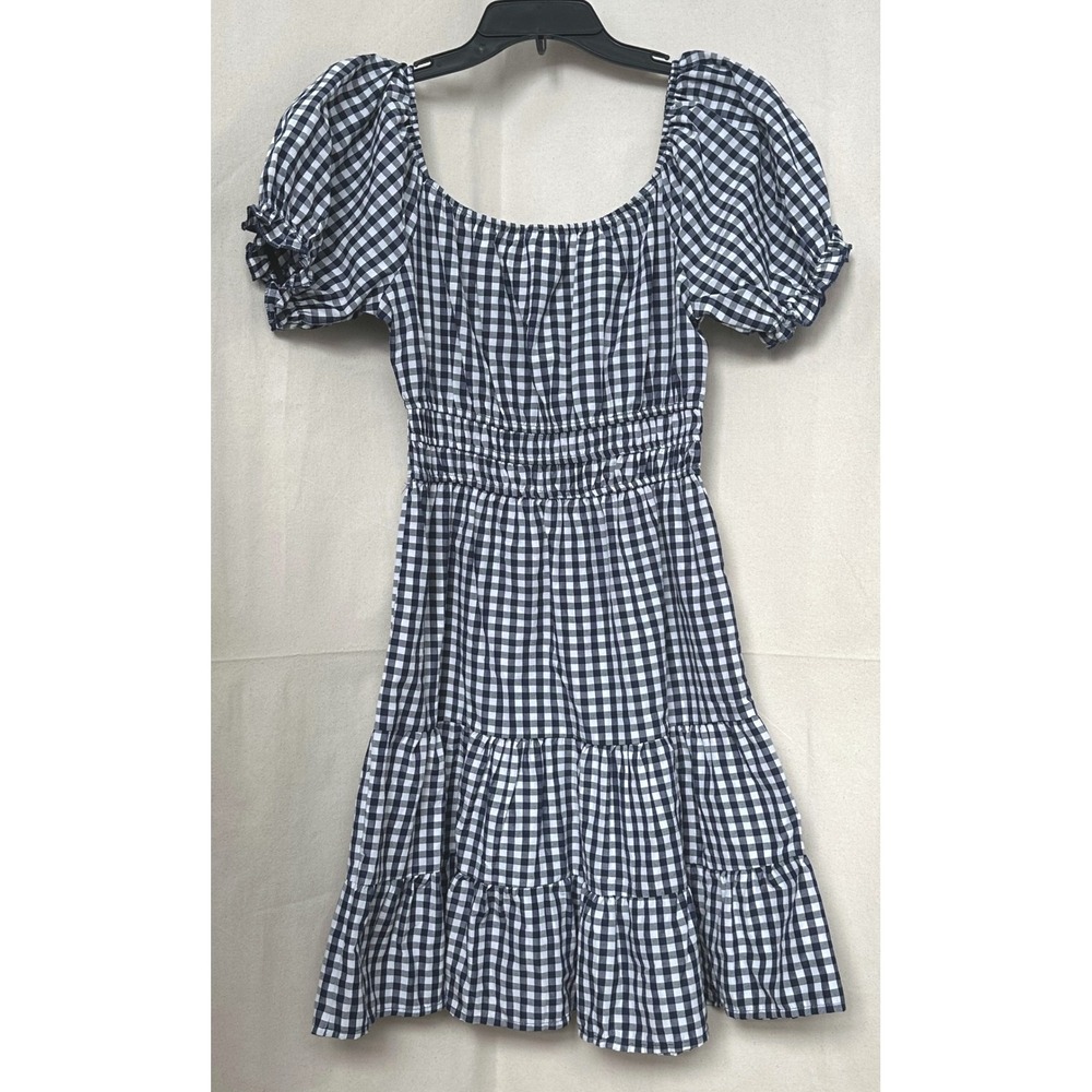 Speed Limit‎ MIlkmaid Gingham Check Prairie Dress Puff Sleeve Tiered Mini Size M - Picture 6 of 10